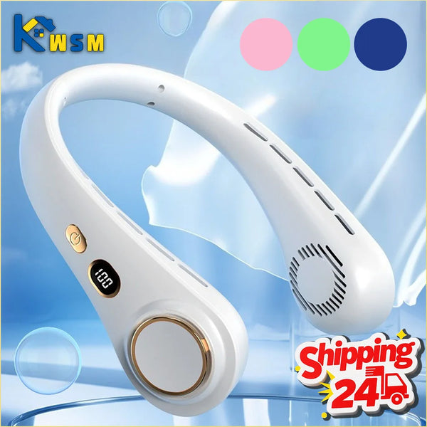 Neck Fan Portable Rechargeable  Long Battery Life Small Bladeless Wearable for Outdoor Sports Travel Office Students Cooling